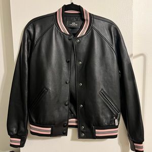 NWOT Coach Leather Varsity Bomber Jacket